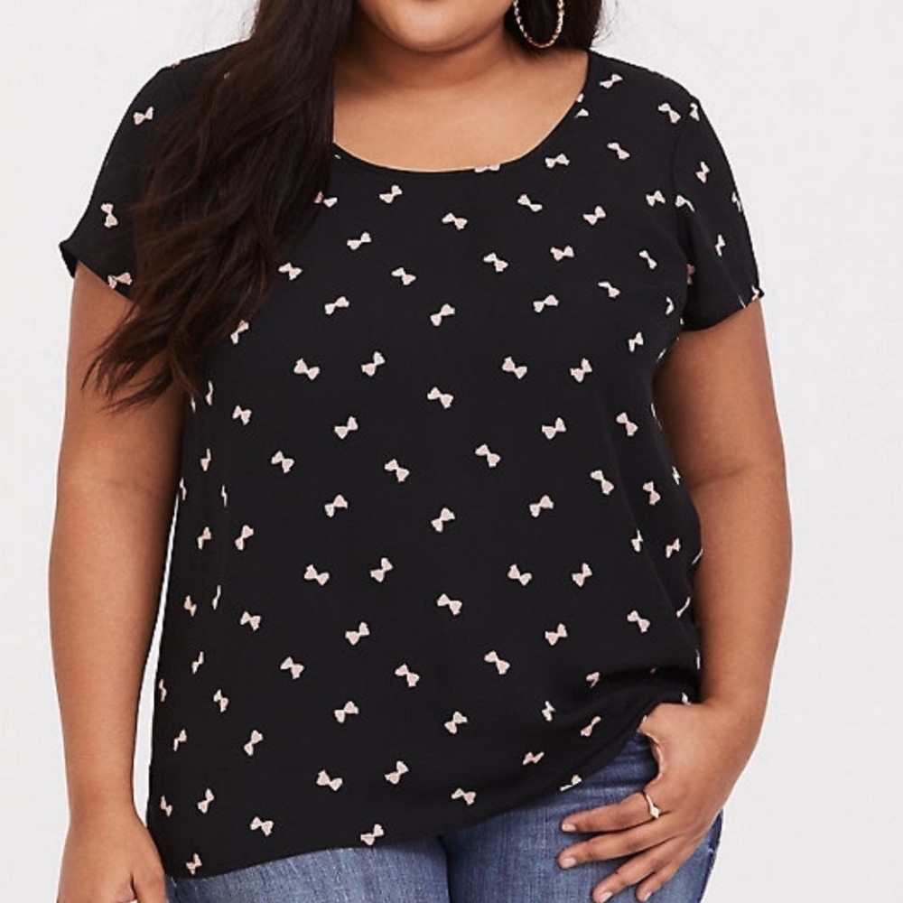 Torrid Bow Hi-lo Georgette Blouse